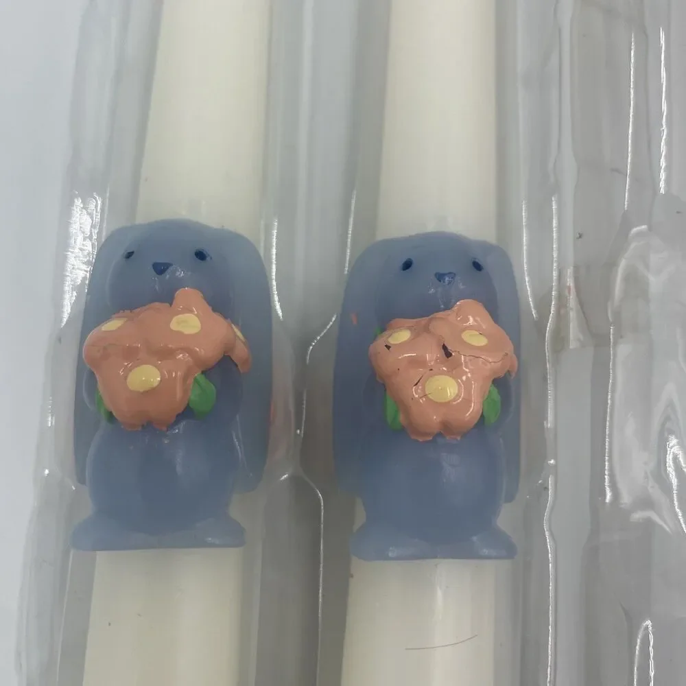 NIB Avon Springtime Easter Bunny Collection 10 inch Taper Candles